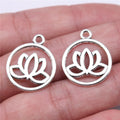 20x24mm 1.6g Multicolor Zinc Alloy Lotus Charm Pendant for DIY Necklace Bracelet Jewelry Making
