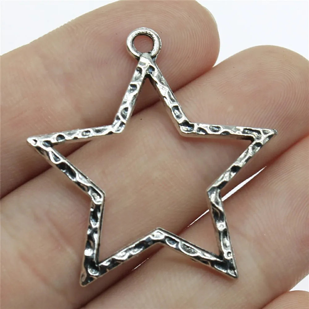 37x35mm 2.8g Multicolor Zinc Alloy Star Charm Pendant for DIY Necklace Bracelet Jewelry Making