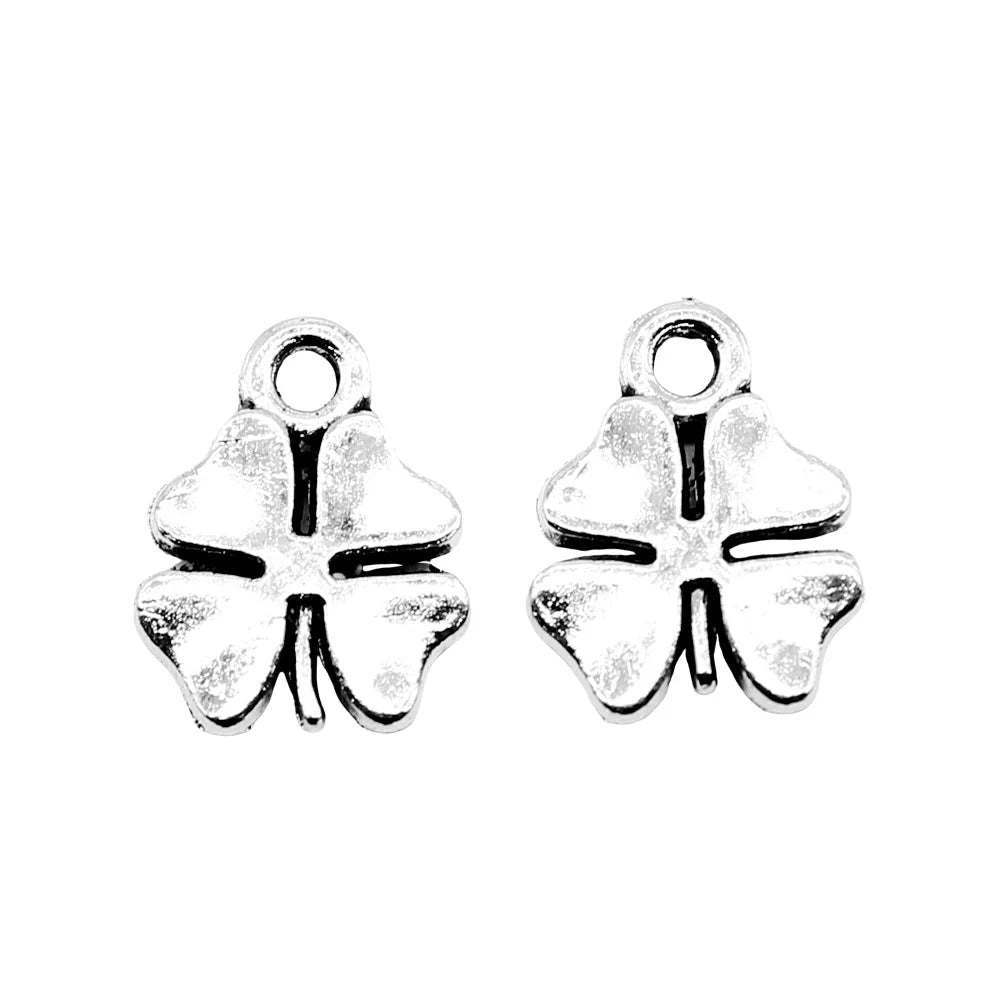 12x9mm 0.6g Multicolor Zinc Alloy Four Leaf Clover charm pendant for DIY bracelet necklace making
