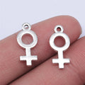 18x8mm 0.6g Antique Silver Zinc Alloy Female Symbol Charm Pendant for DIY Necklace Bracelet