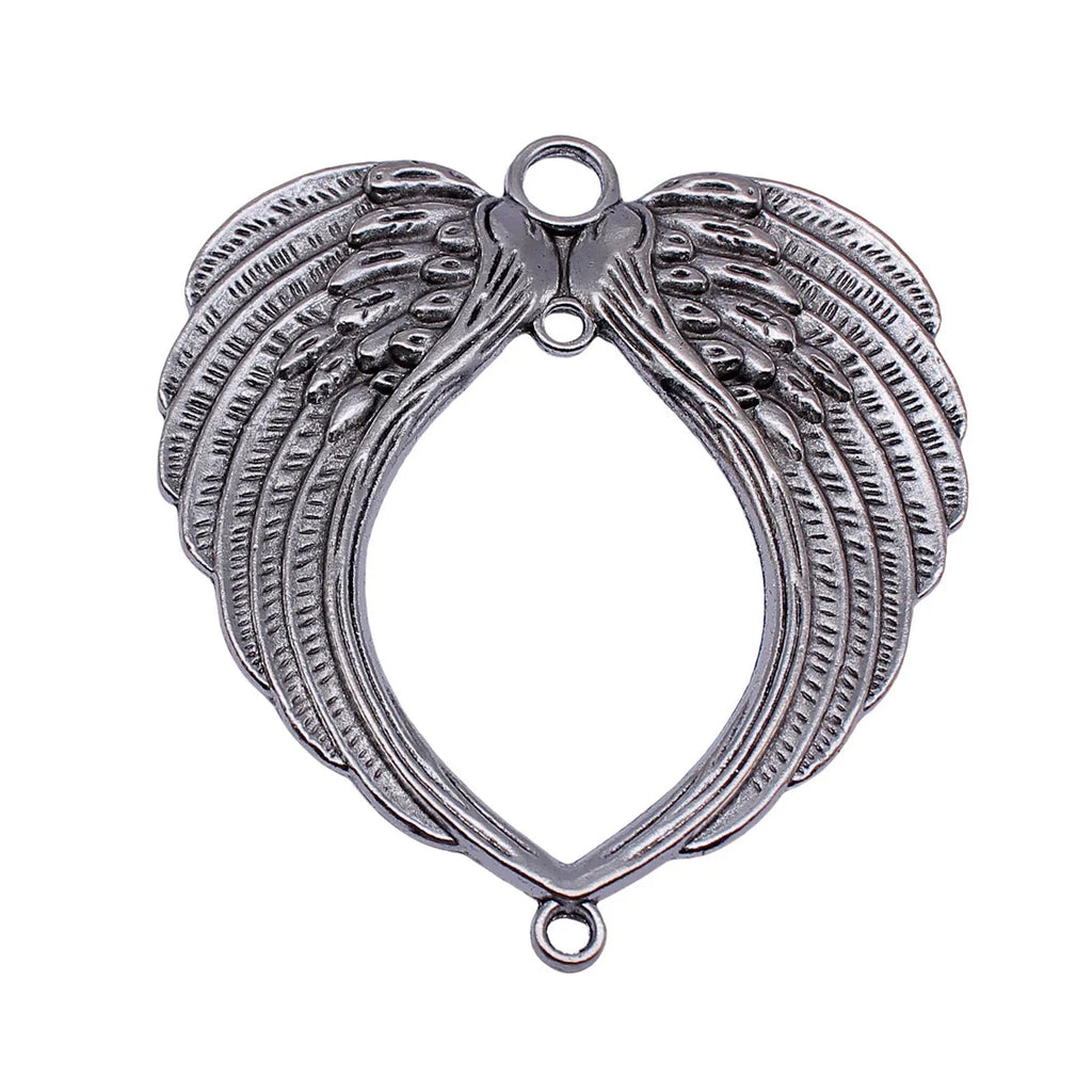 89x80mm 41.7g Antique Silver Zinc Alloy Large Wing Connector Charm for DIY Necklace Jewelry Making