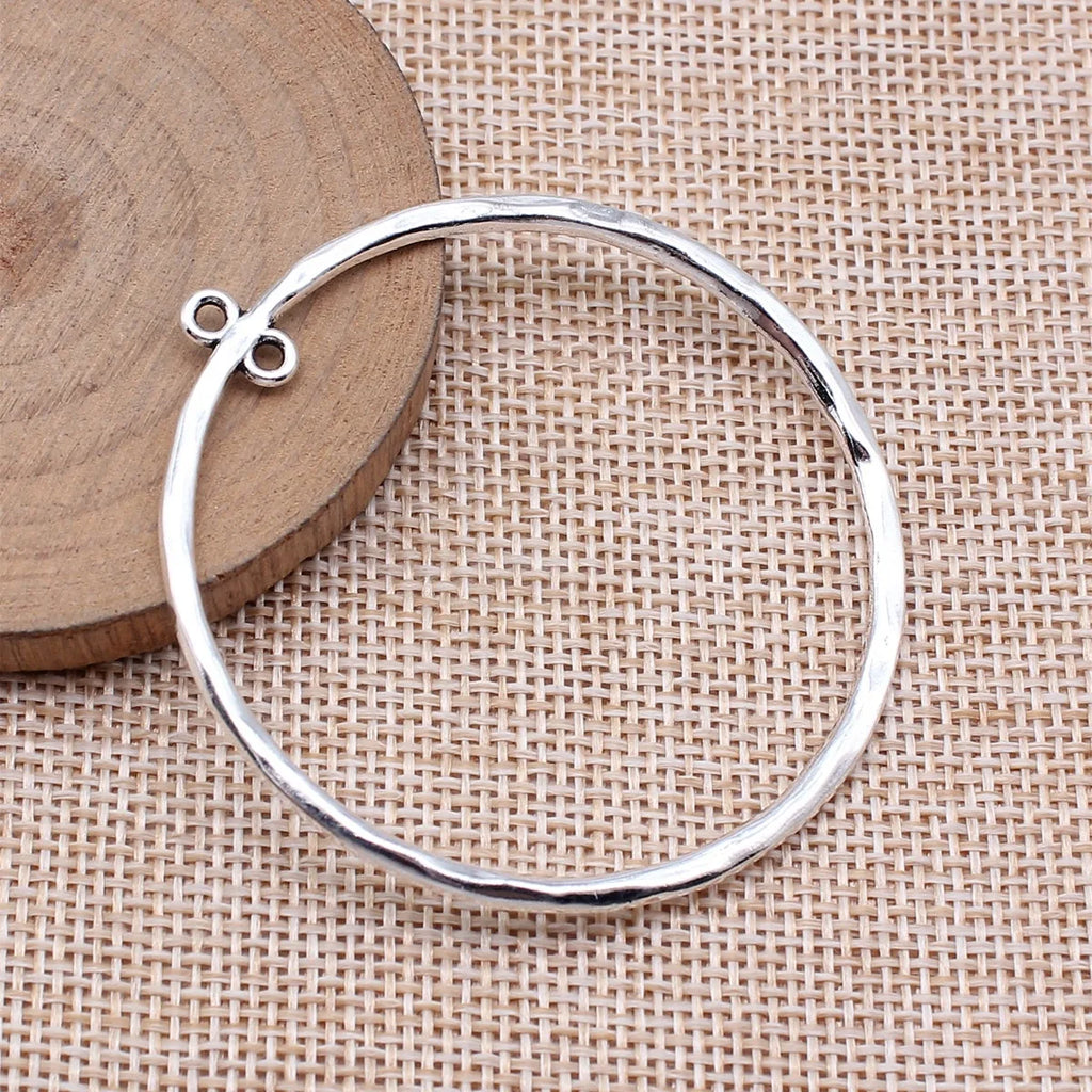 53x58mm 5.4g Multicolor Zinc Alloy Twisted Round Connector Charm for DIY Earrings Jewelry Making