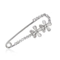 Elegant Rhinestone Alloy Safety Pin Brooch With Bowknot And Shell Flower Lapel Pin Corsage Suit Accessory Gift