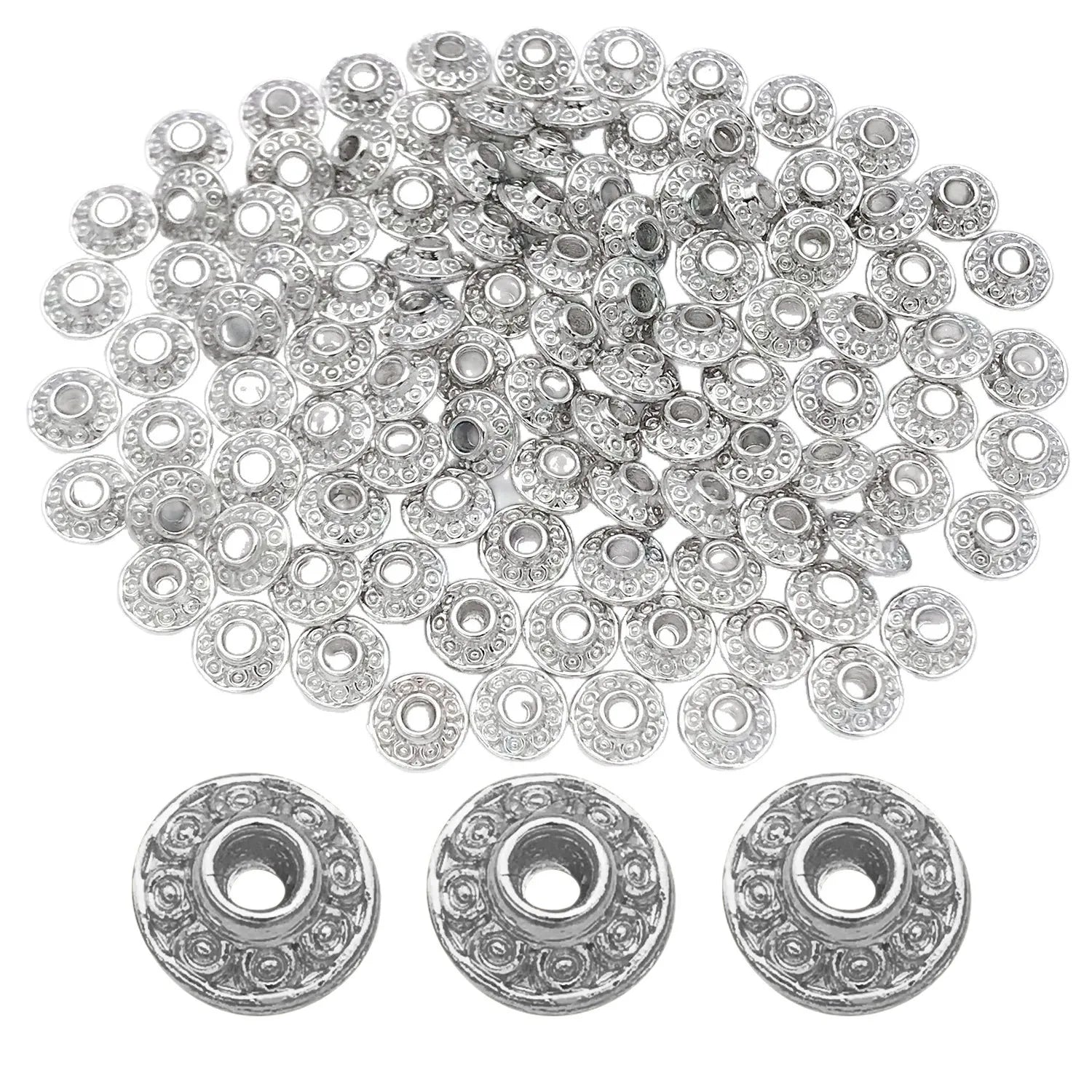 Zinc Alloy 18K Gold Plated Flat Flying Saucer Spacer Bead for Bracelet Making