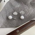 French Vintage Copper Cloud Pearl Micro Pave Zircon Stud Earrings Two Way Luxury Jewelry