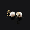 Elegant Round Pink Pearl Alloy Spiral Stud & Clip On No Piercing Sweet Minimalist Women's Earrings