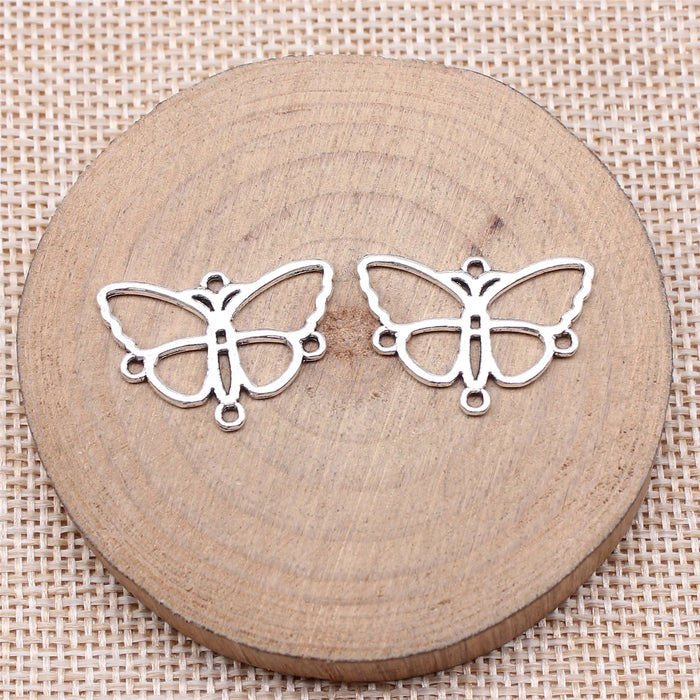 17x24mm 1g Antique Silver Zinc Alloy Hollow Butterfly Connector Charm for DIY Jewelry Making