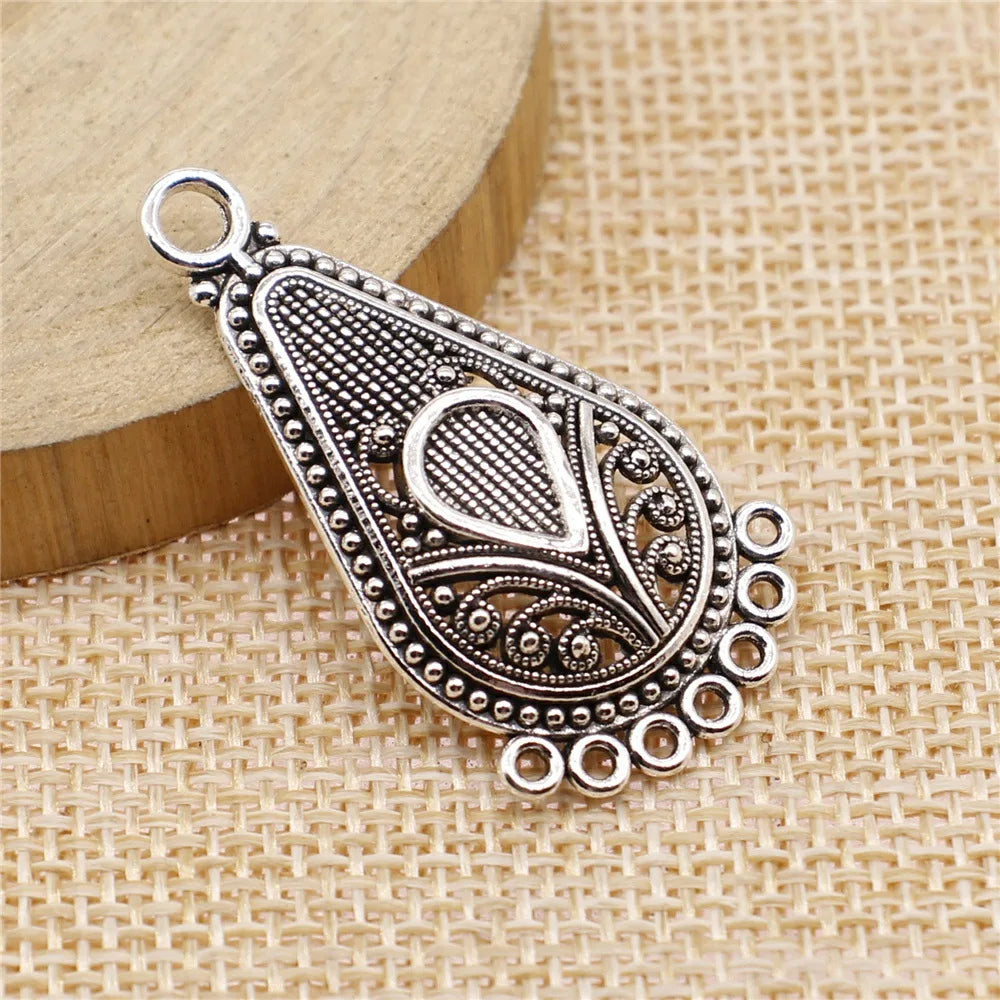 21x40mm 3.1g Multi Color Zinc Alloy Waterdrop Teardrop Earring Connector Charms for DIY Earring Making