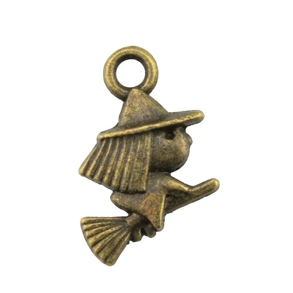 16x12mm 0.8g Multicolor Zinc Alloy Little Witch Charm Pendant for DIY Necklace Bracelet Making