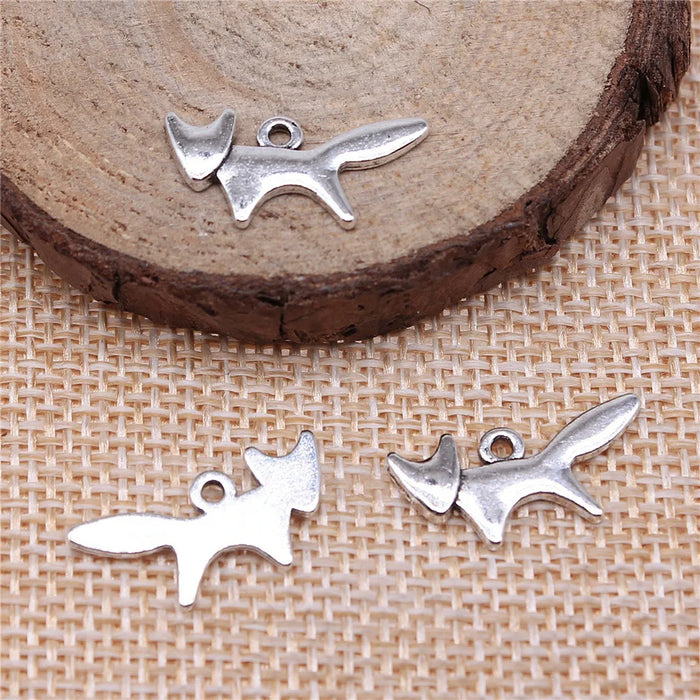 20x10mm 0.7g Multicolor Zinc Alloy Fox Charm Pendant for DIY Necklace Bracelet Jewelry Making