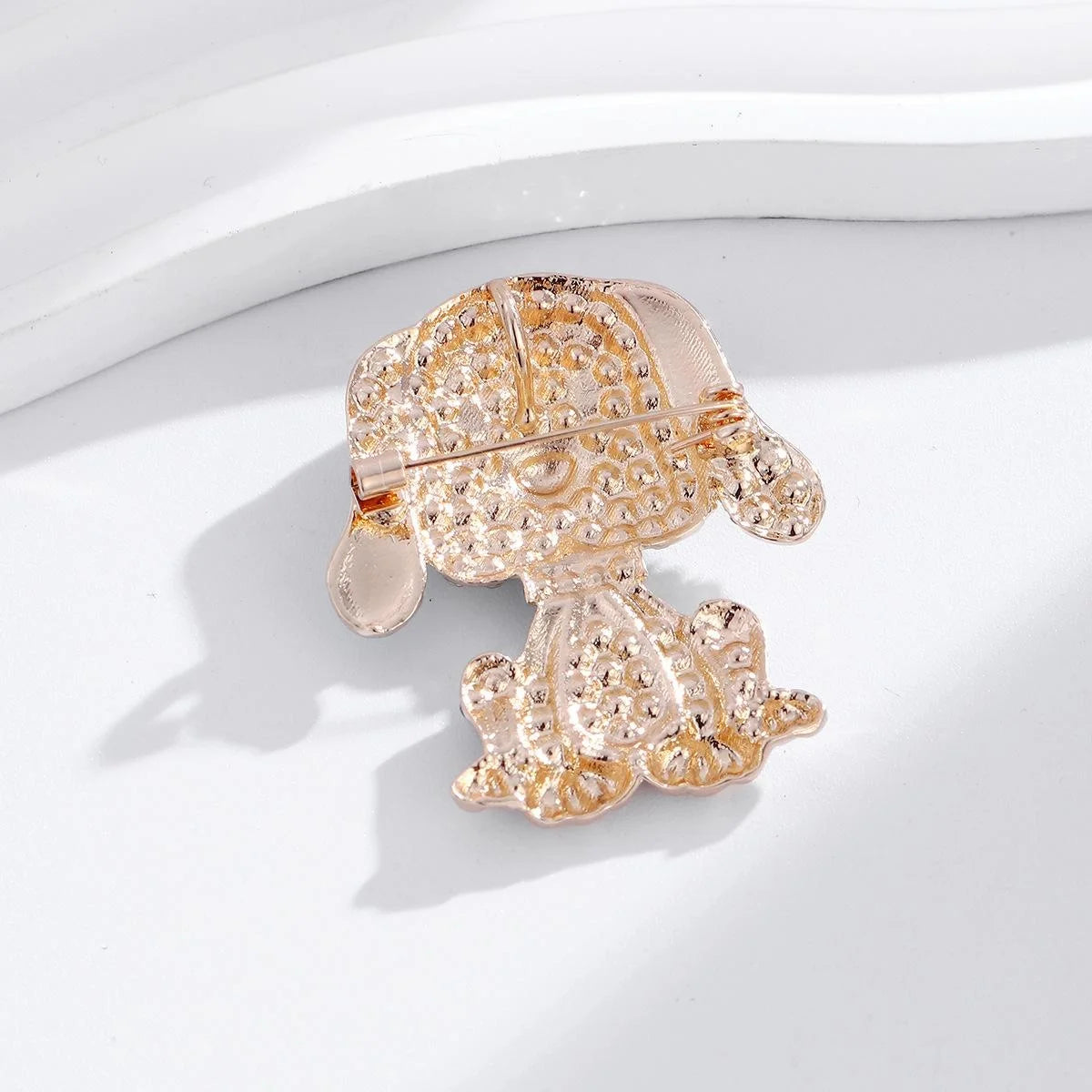 Cute Cartoon Puppy Rhinestone Enamel Alloy Brooch, Luxury Dog Lapel Pin Corsage For Suit Coat Gift