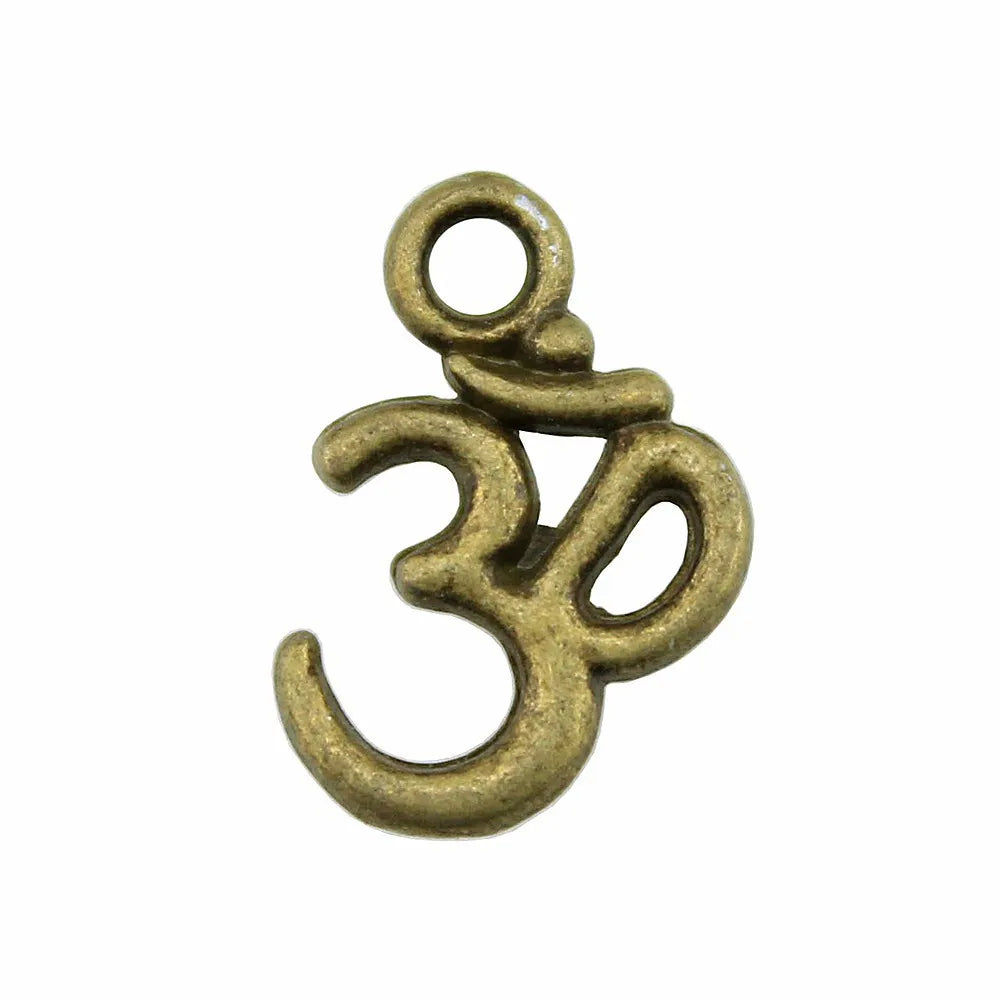 15x10mm 0.7g Multicolor Zinc Alloy OM Symbol Charm Pendant for DIY Necklace Bracelet Making