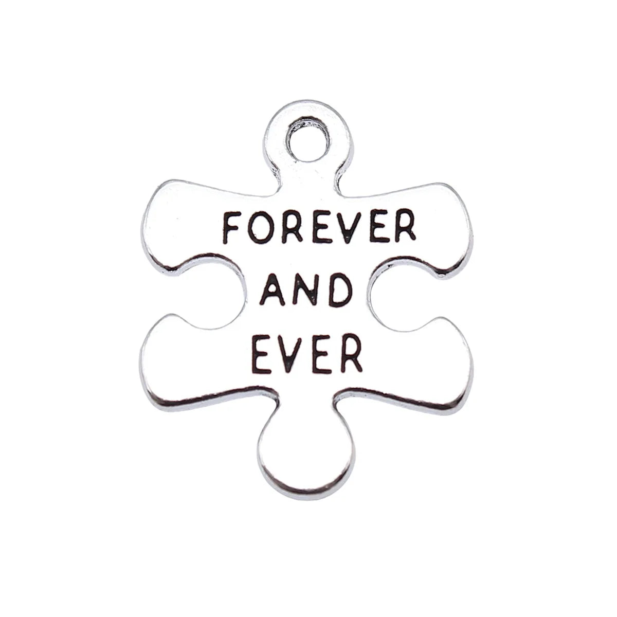 22x18mm 2g Antique Silver Zinc Alloy Friendship Puzzle Charm Pendant for DIY Couple Bracelet Necklace