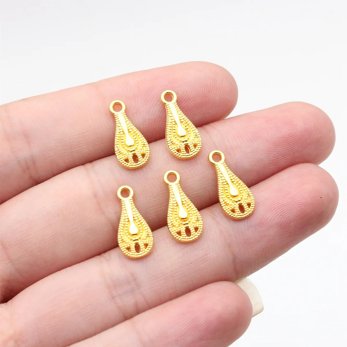 15x6.7mm 0.57g Multicolor Zinc Alloy Water Drop Charm Pendant for DIY Necklace Bracelet Jewelry Making