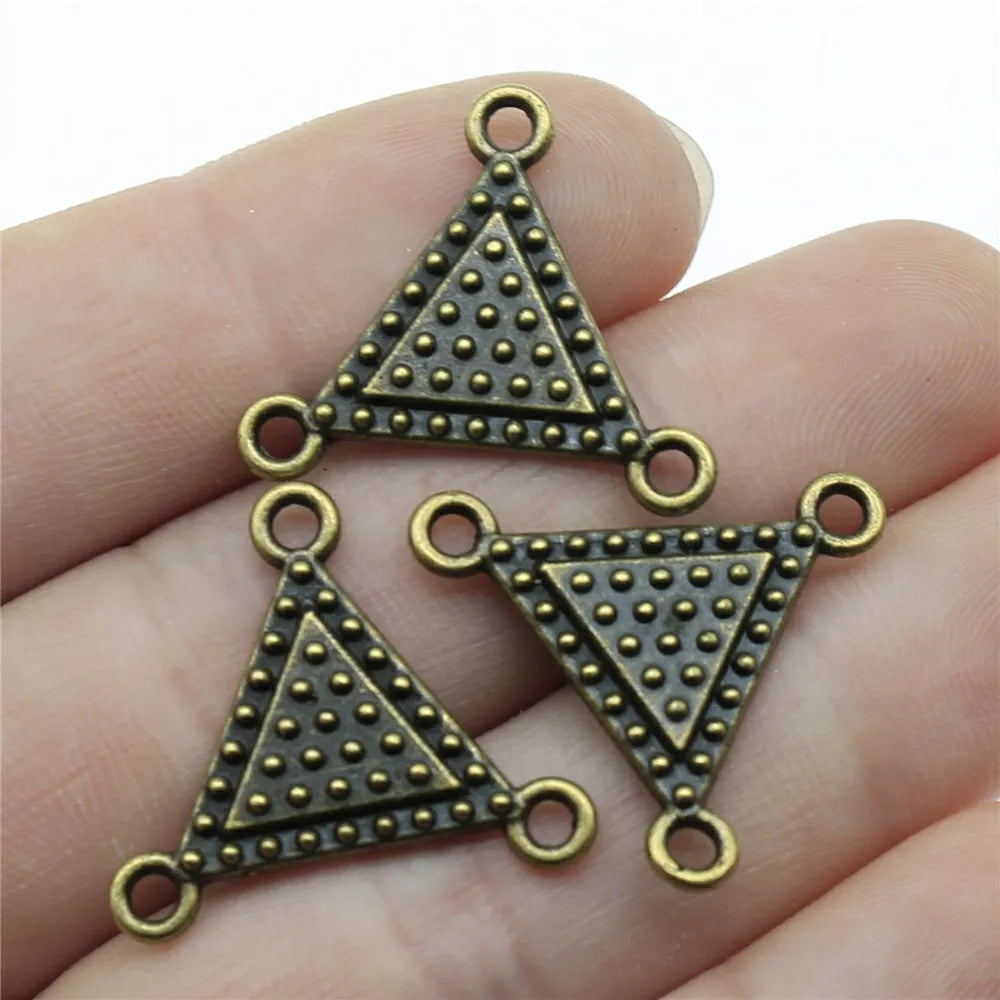 25x22mm 1.7g Multicolor Zinc Alloy Triangle Earring Connector Charms for DIY Earring Jewelry Making