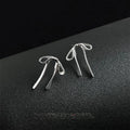 Sweet Bow Ribbon Stud Earrings Silver Tone Copper Minimalist Fashion Jewelry