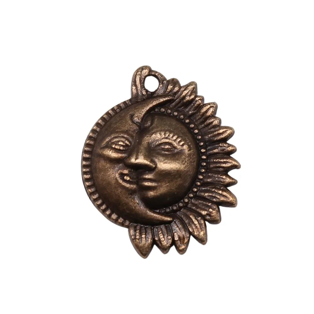 20x16mm 1.44g Multicolor Zinc Alloy Sun Moon Charm Pendant for DIY Necklace Bracelet Jewelry Making