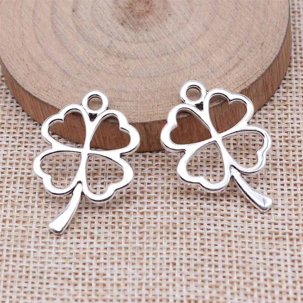21x31mm 2.3g Multicolor Zinc Alloy Four Leaf Clover charm pendant for DIY necklace bracelet making