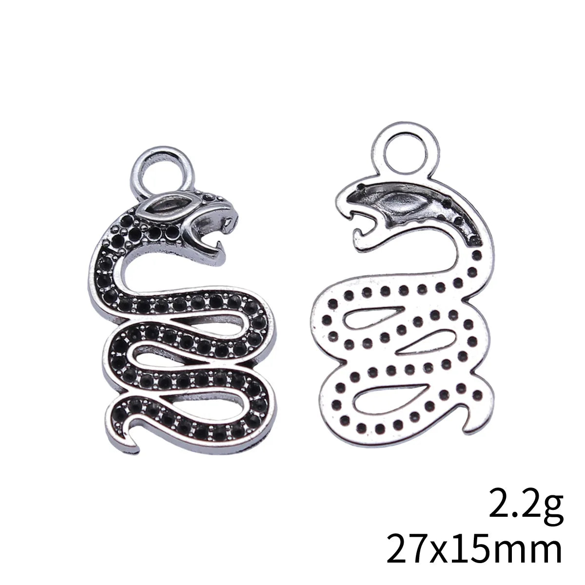 27x15mm 2.2g Antique Silver Zinc Alloy Cobra Charm Pendant for DIY Necklace Bracelet Jewelry Making