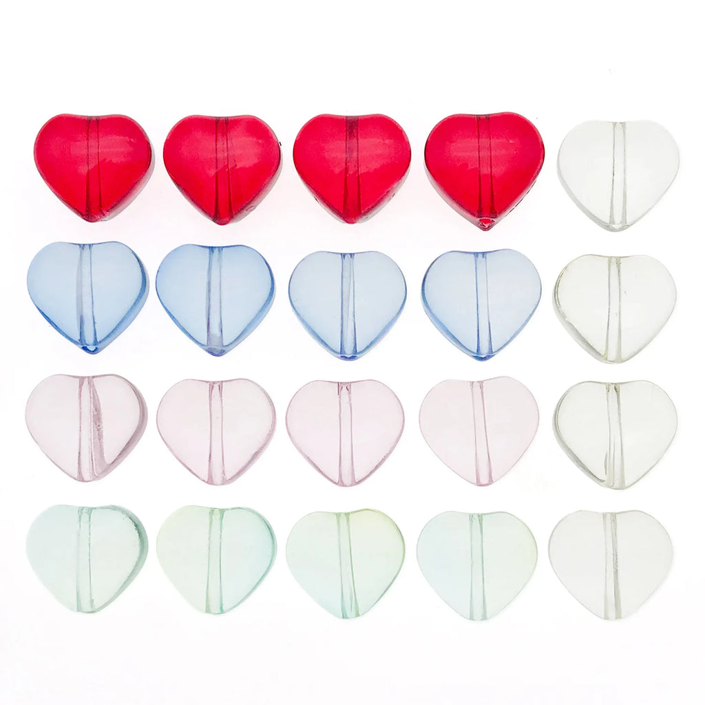 Colorful Glass Small Heart Loose Beads for DIY Phone Strap Bracelet Keychain Jewelry