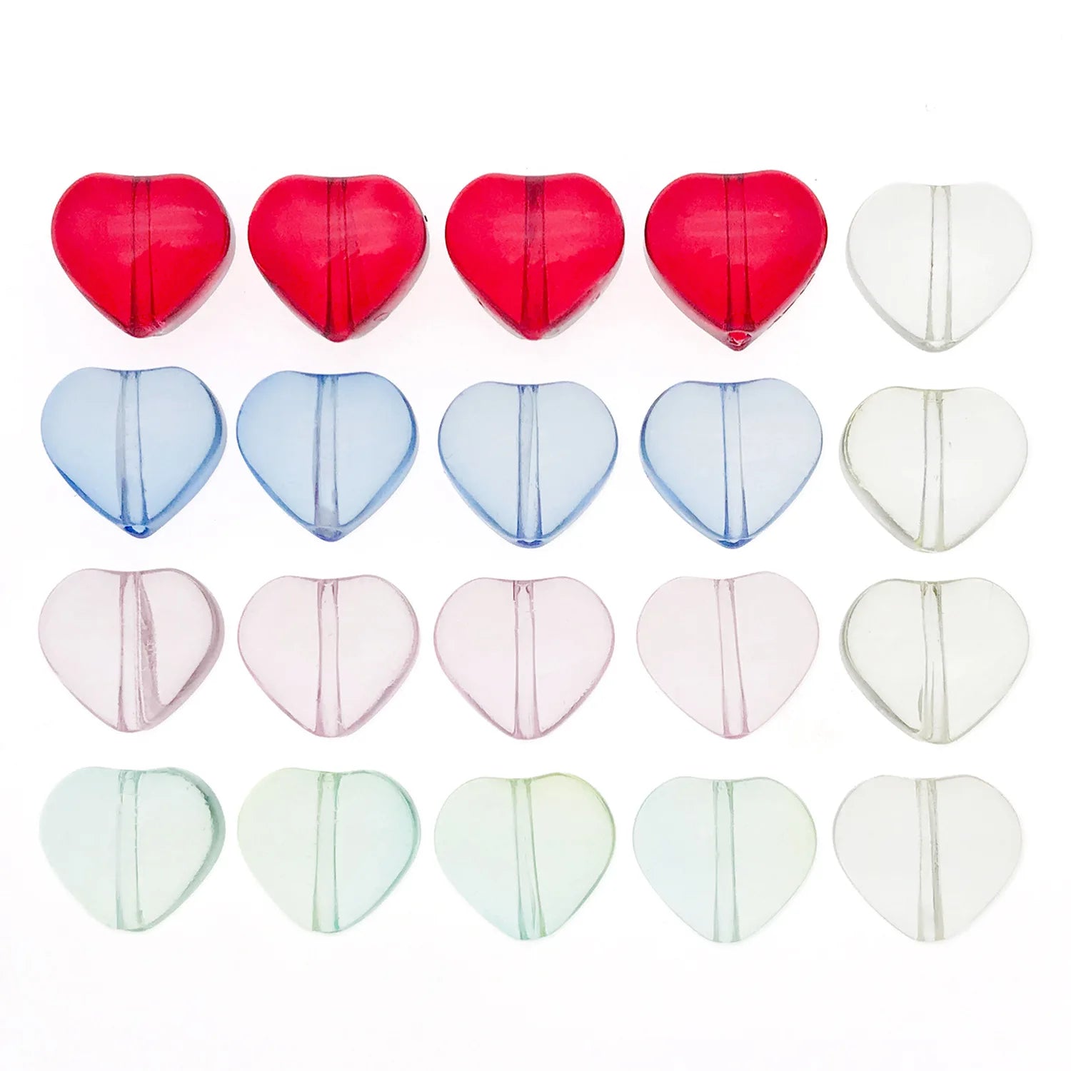 Colorful Glass Small Heart Loose Beads for DIY Phone Strap Bracelet Keychain Jewelry