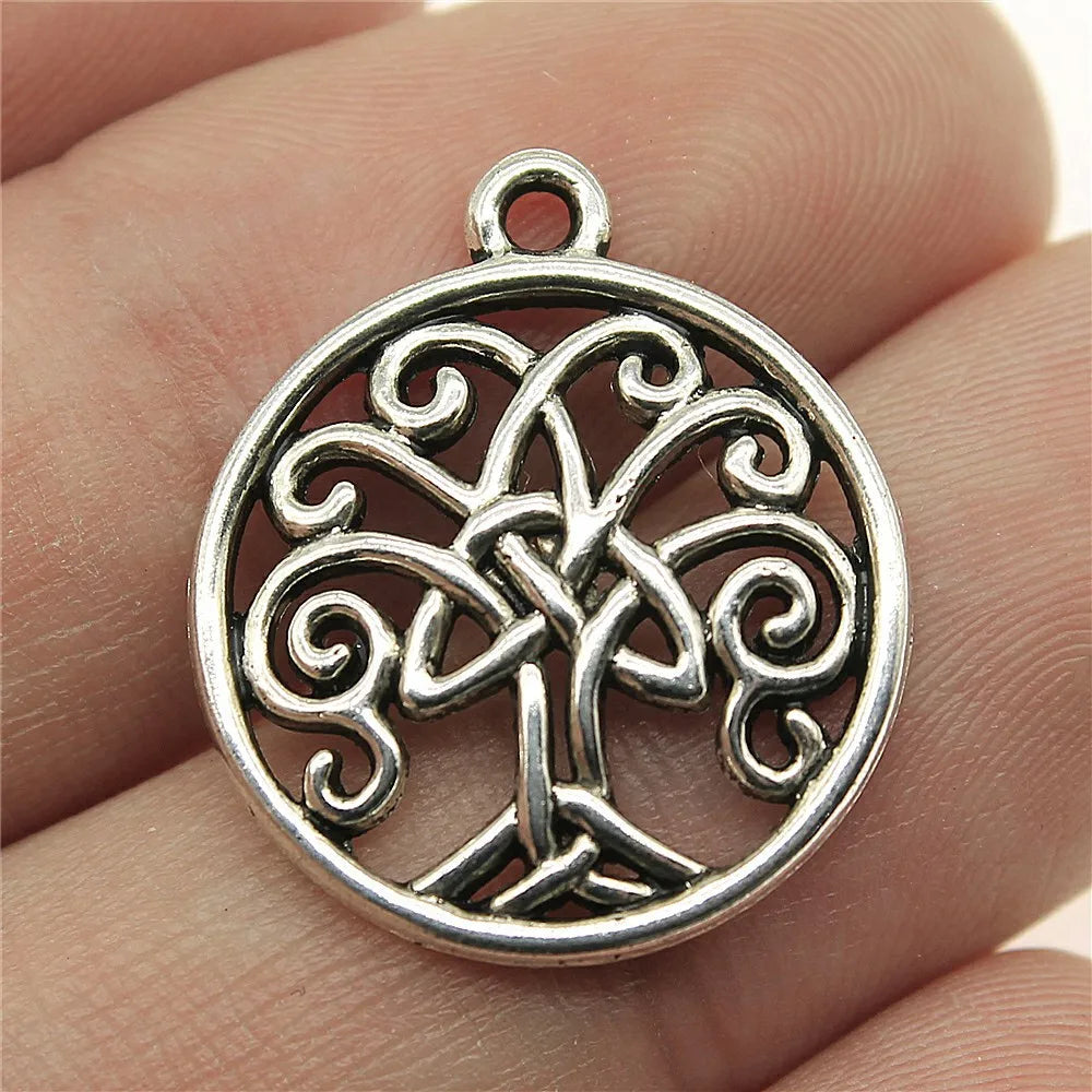 23x20mm 2.1g Zinc Alloy Celtic Tree of Life Amulet Celtic Knot Charm Pendant for DIY Necklace Jewelry Making