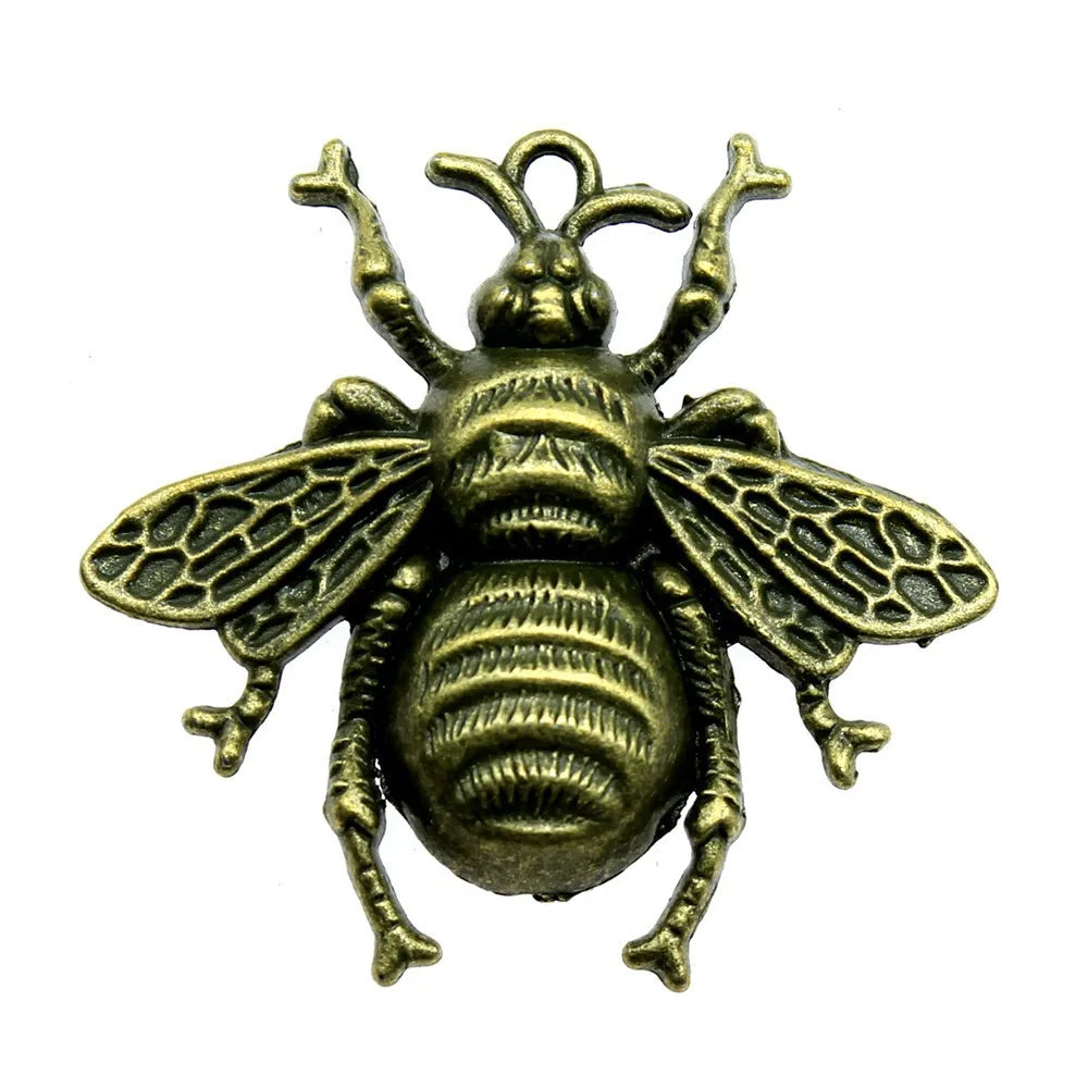 40x38mm 5g Vintage zinc alloy Bee charm pendant for necklace bracelet DIY jewelry making
