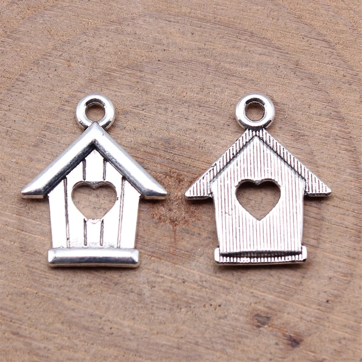 18x15mm 1g Antique Silver Zinc Alloy Heart House Charm Pendant for DIY Necklace Bracelet Making