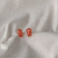 Cute Pomegranate Seed Resin Stud Earrings Silver Plated Pin Small Creative Custom Jewelry