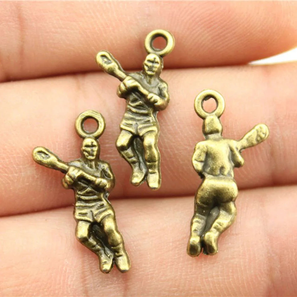 23x11mm 1.2g Multicolor Zinc Alloy Ice Hockey Player Charm Pendant for DIY Necklace Bracelet Making