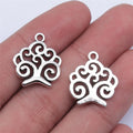 17x19mm 1.4g Antique Silver Zinc Alloy Tree Charm Pendant for Bracelet Necklace Jewelry Making