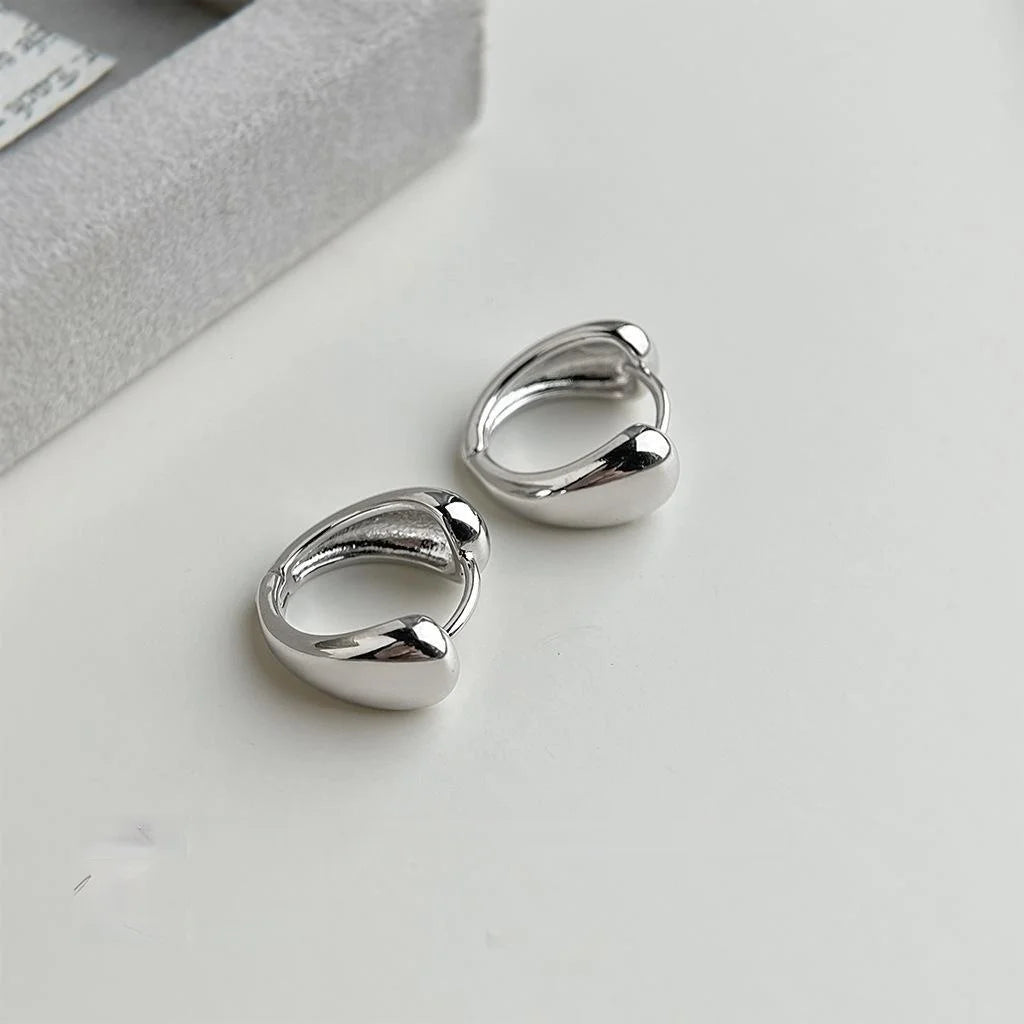 Eco Friendly Copper Smooth Geometric U-Shaped Hoop Earrings Minimalist Commuter Style