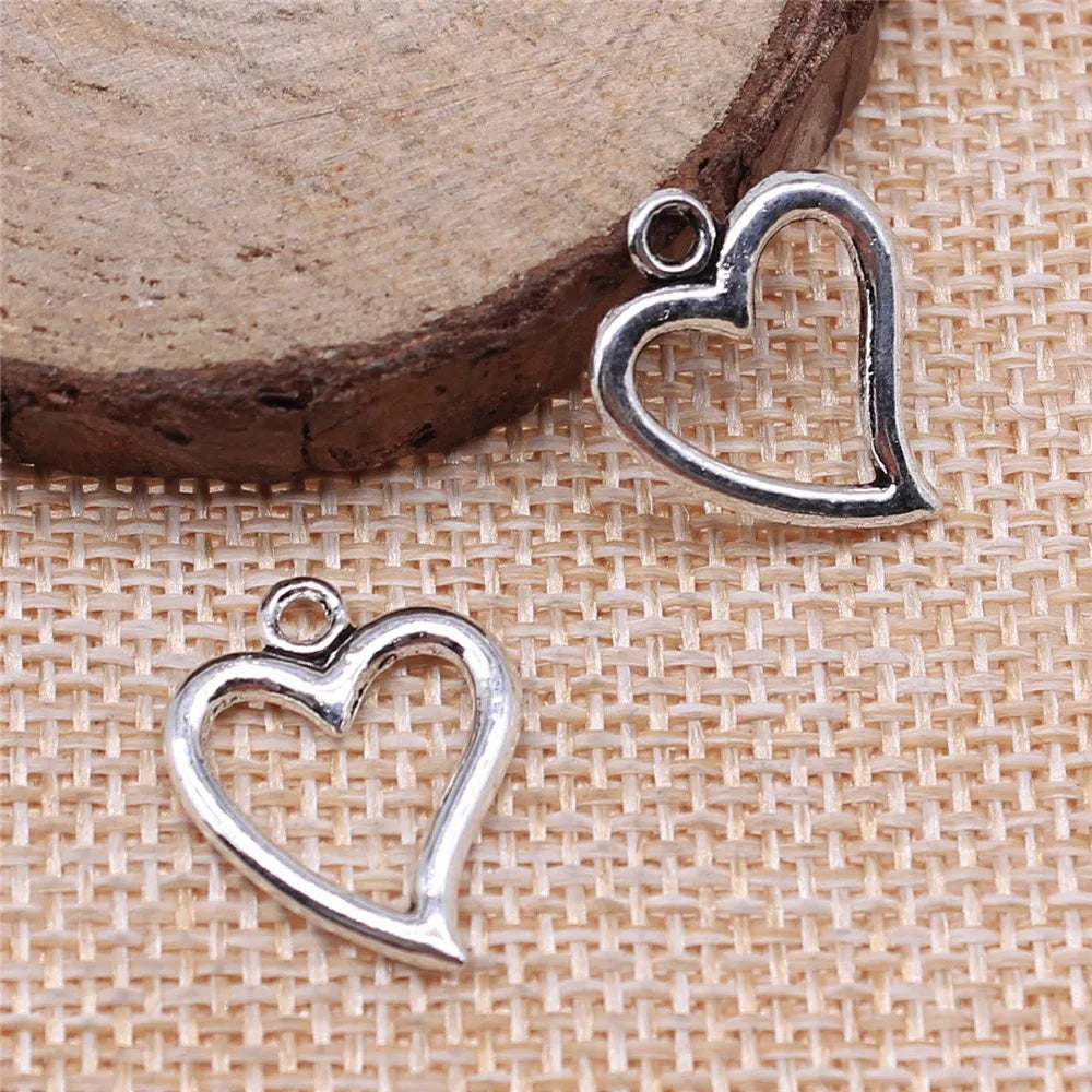 18x15mm 1g Multicolor Zinc Alloy Small Heart Charm Pendant for DIY Necklace Bracelet Jewelry Making