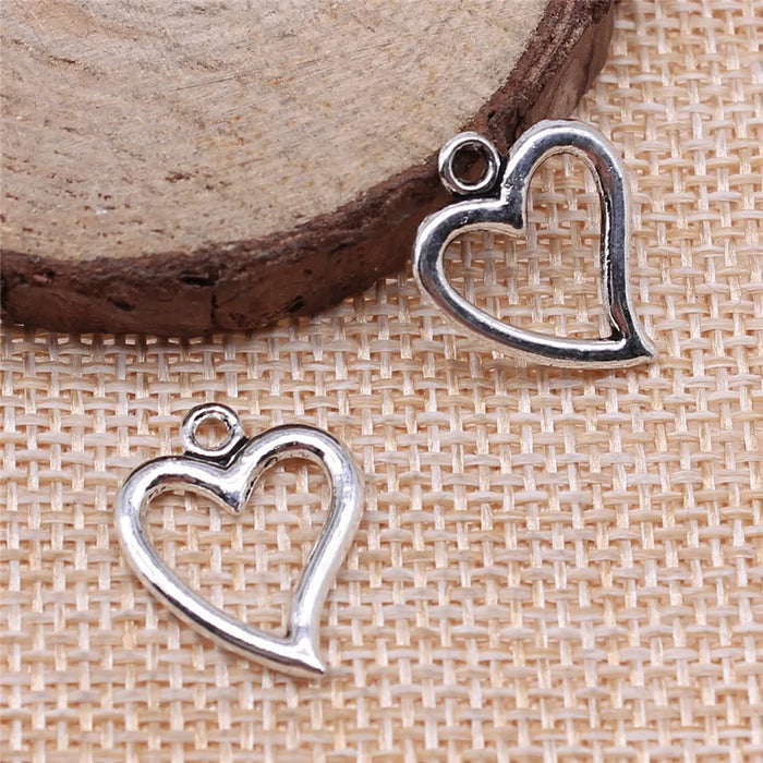 18x15mm 1g Multicolor Zinc Alloy Small Heart Charm Pendant for DIY Necklace Bracelet Jewelry Making