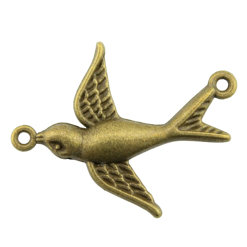 37x29mm 1.9g Multi Color Zinc Alloy Bird Connector Charm for DIY Bracelet Necklace Jewelry Making