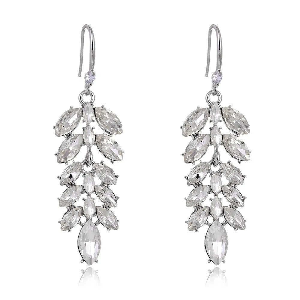 Elegant Glass Crystal Wheat Tassel Earrings For Women Luxury Alloy Rhinestone Drop Earrings Wedding Party Gift