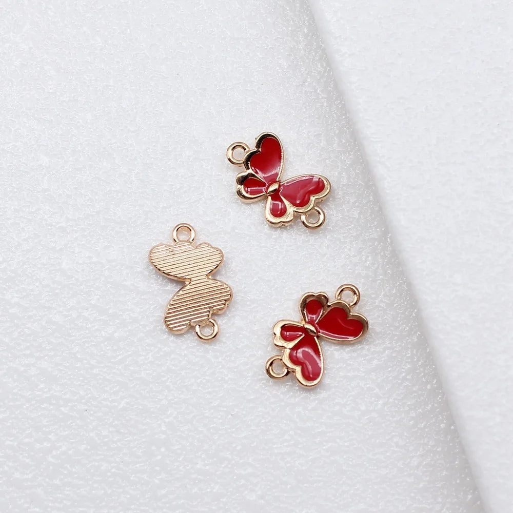 17.5x10.4mm 1g Multicolor Zinc Alloy Butterfly Connector Charm for DIY Bracelet Necklace Jewelry Making