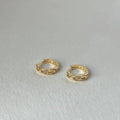 Copper Hollow Chain Geometric Circle Drop Earrings, Minimalist Metallic Everyday Jewelry