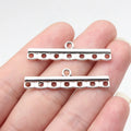 39x9.5mm 2.3g Antique Silver Zinc Alloy Multi Hole Earring Connector Charm for DIY Dangle Earrings