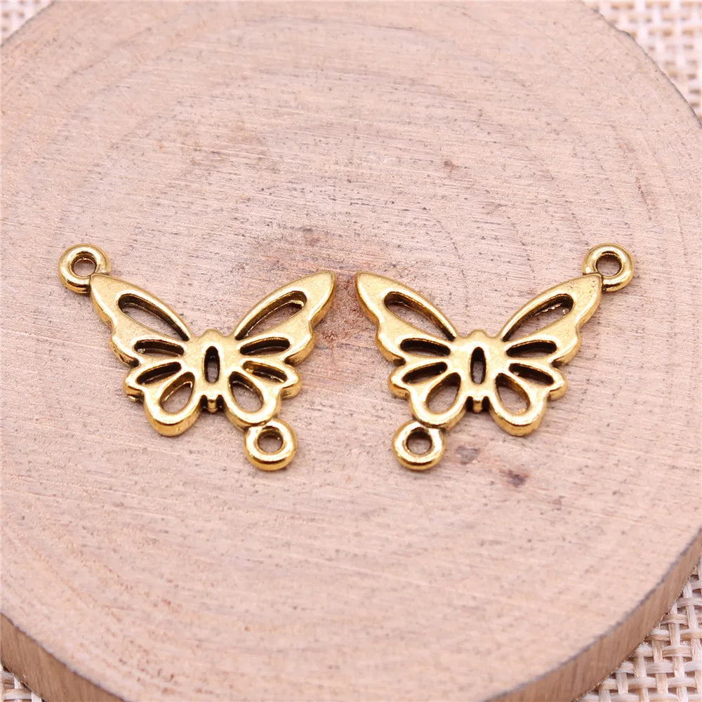 20x17mm 1.2g Multicolor zinc alloy Butterfly connector charm for bracelet necklace DIY making
