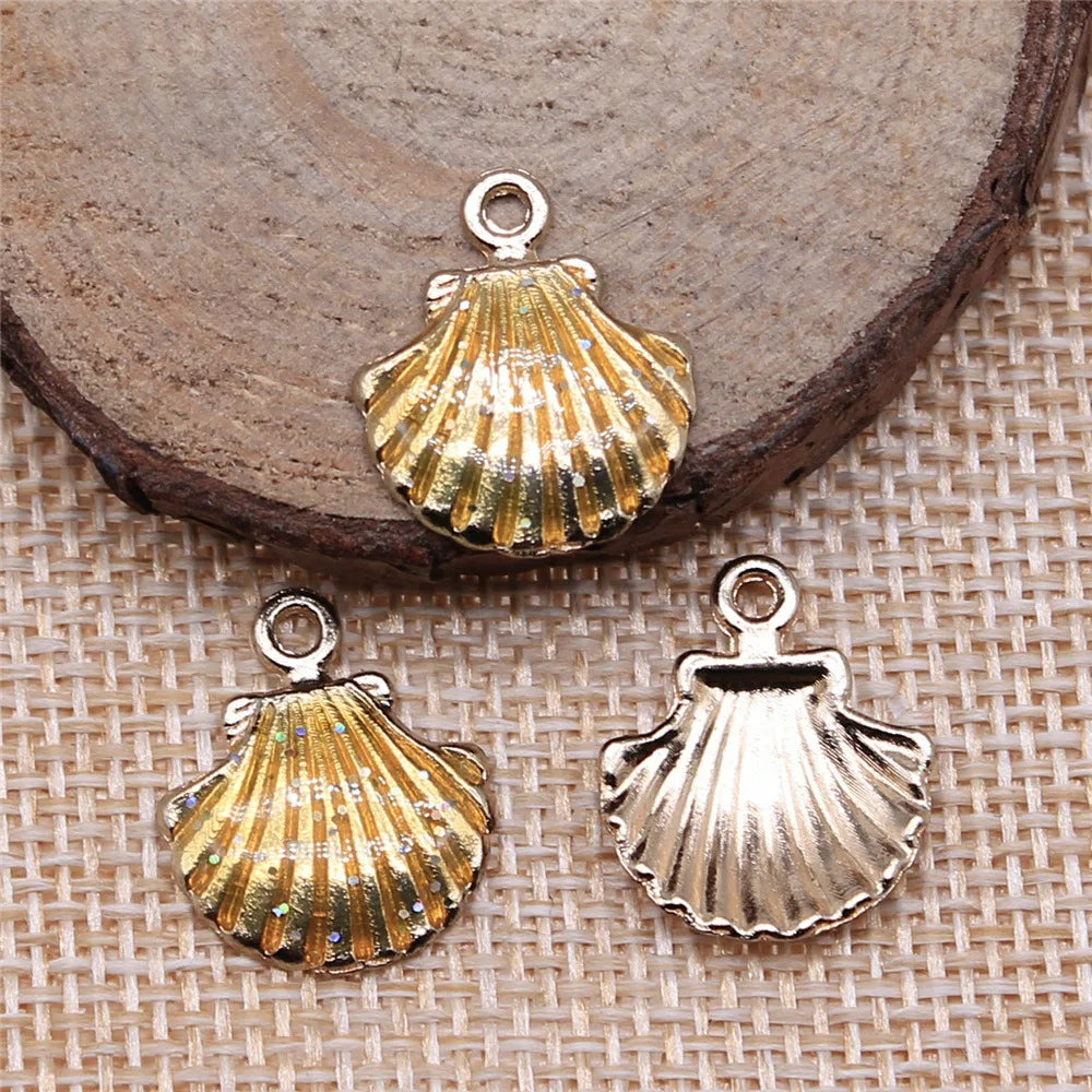 15x18mm 1g Multicolor Zinc Alloy Shell Charm Pendant for DIY Necklace Bracelet Jewelry Making