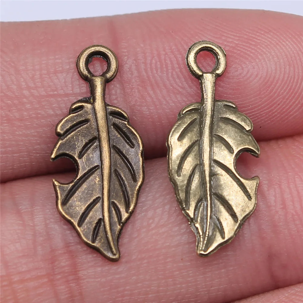 22x10mm 0.7g Multicolor Zinc Alloy Leaf Charm Pendant for DIY Necklace Bracelet Jewelry Making