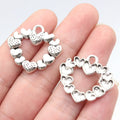 27x25mm 2.8g Antique Silver Zinc Alloy Heart Charm Pendant for DIY Necklace Bracelet Jewelry Making