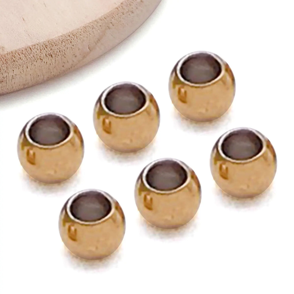 Stainless Steel Round Straight Hole Loose Metal Beads Spacer Beads for DIY Jewelry