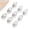 18K Gold Plated Copper Alloy Striped Football Rice Spacer Beads for DIY Bracelets Necklaces