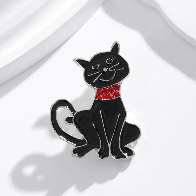 Cute Halloween Pumpkin, Cat, Witch Hat And Spider Alloy Enamel Rhinestone Brooch Lapel Pin Gift