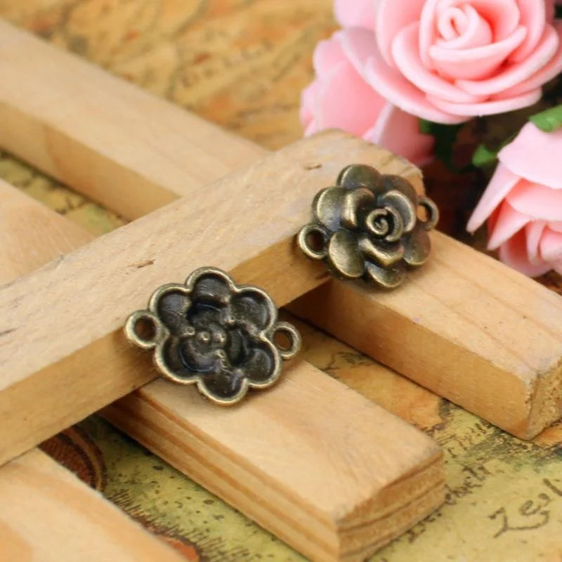 19x14MM Antique Silver Zinc Alloy Rose Charm Pendant for DIY Necklace Bracelet Jewelry Making