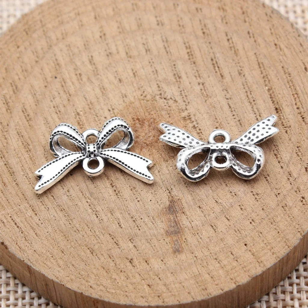 20x12mm 1.05g Antique Silver Zinc Alloy Bowknot Butterfly Connector Charm for DIY Bracelet Earrings Jewelry
