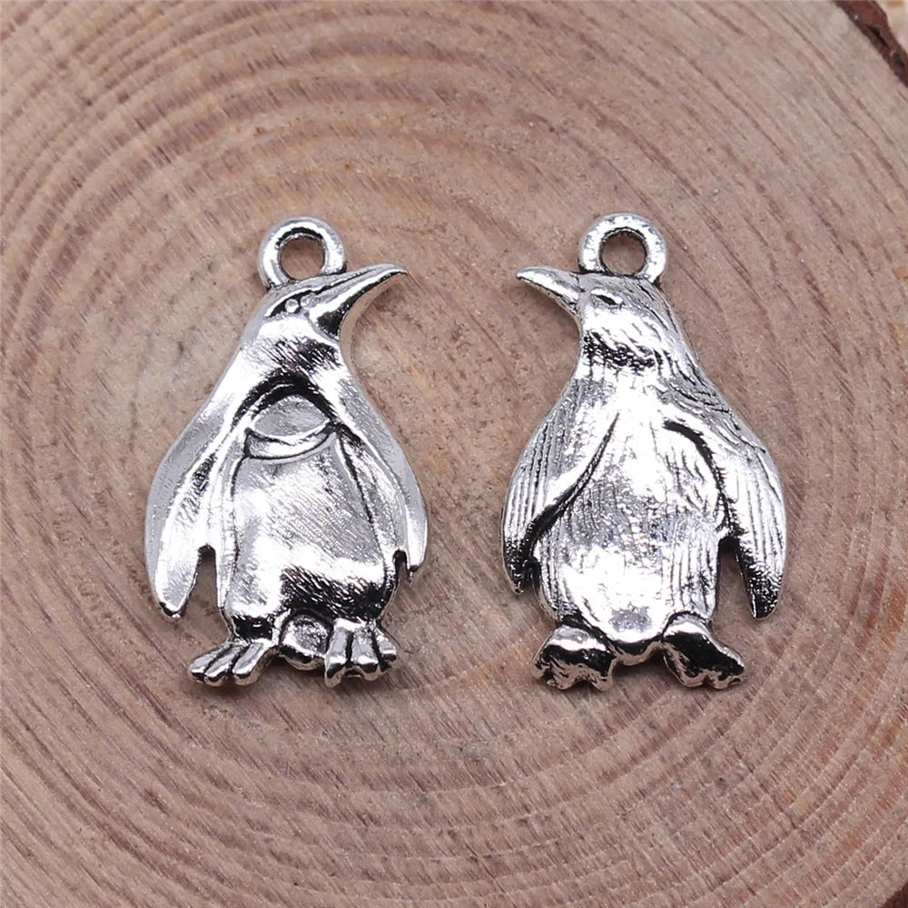 20x12mm 1.6g Antique Silver Zinc Alloy Penguin Charm Pendant for DIY Necklace Bracelet Jewelry Making