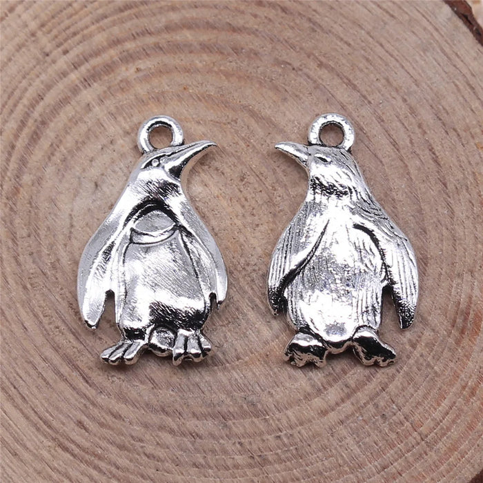 20x12mm 1.6g Antique Silver Zinc Alloy Penguin Charm Pendant for DIY Necklace Bracelet Jewelry Making